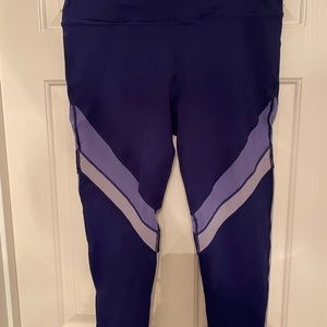 Fabletics, brand new long mesh blue leggings